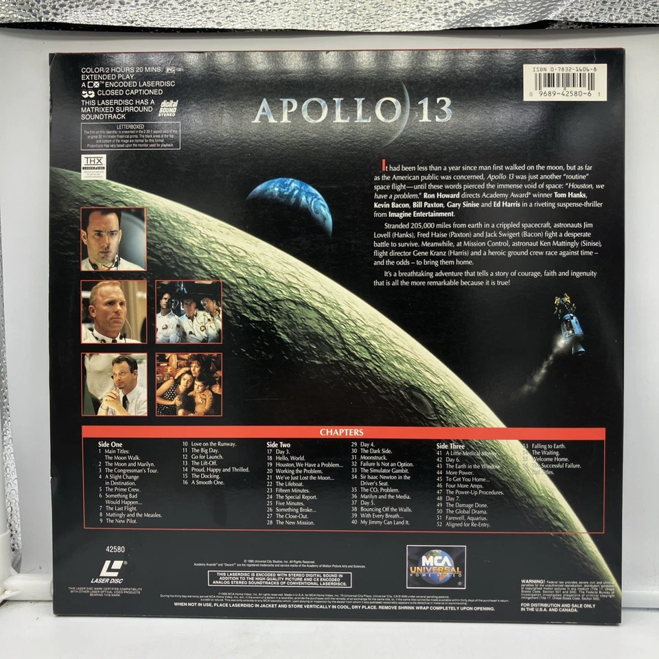 Apollo 13 (1995) 2-Laserdisc ~ Letterboxed Edition - Preloved - FREE SHIPPING - Image 2 of 4