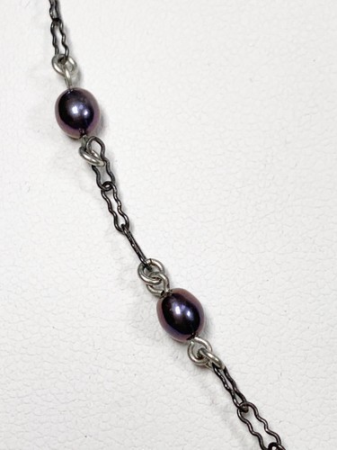 Vintage Liz Palacios S F Genuine Purple Pearl & Swarovski Crystal Necklace - Picture 4 of 8