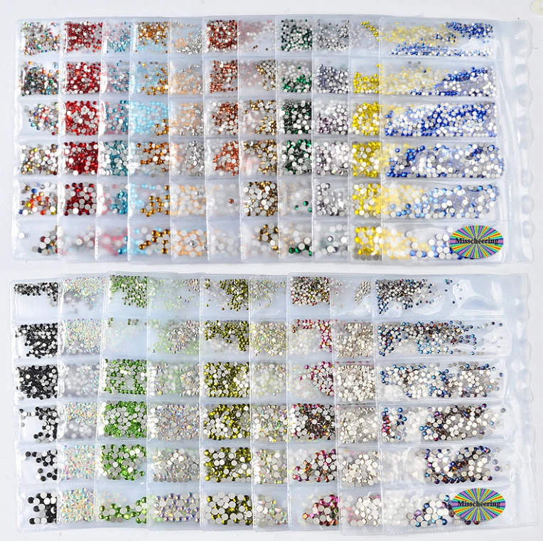 1304PCS 6Mix Size Crystal Flat Back Rhinestone Gem Nail Art Case Decoration DIY - Image 4 of 4