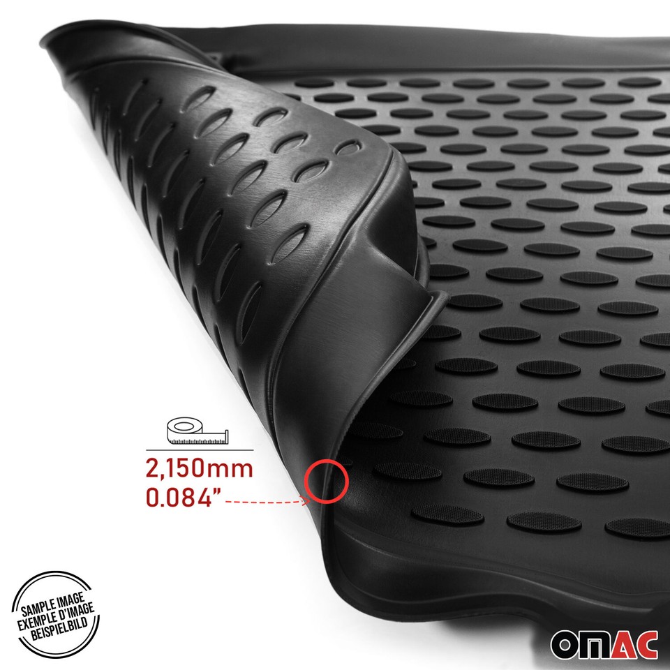 OMAC Floor Mats Liners For Toyota Corolla Sedan 2014-2019 - 4PC Black Rubber TPE All-Weather