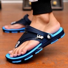 New Men's Flip Flops Beach Slippers Sandals Summer Slip on Flat Casual Shoes