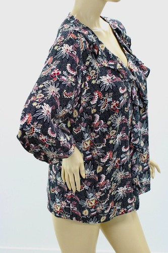 Cato Long Sleeve Blouse womens 18/20 Ruffle Floral Print Office Wear - Picture 4 of 6