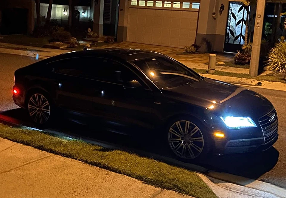 Lente ahumada oscura ámbar/rojo luces de señalización laterales LED completas para Audi A7 S7 RS7 12-18 Foto 4 de 4