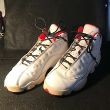 Kids Nike White/Red Air Jordan 13 Retro BG History Of Flight Shoes 414574-103 7Y