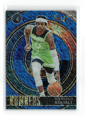 D'ANGELO RUSSELL #33 2020-21 PANINI SELECT SUNS NUMBERS BLUE SHIMMER
