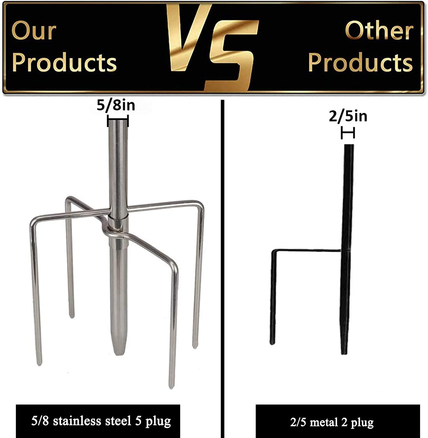 Shepherds Hook for Outdoor, 46 Inch Tall & 5/8 Inch Diameter Stainless Steel Hea eBay