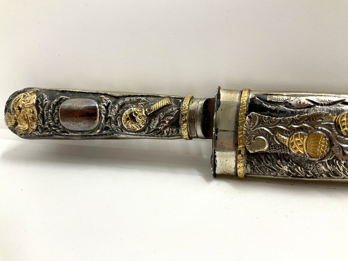 Vintage Argentine Gaucho Facón Knife La Movediza 800 Silver Sheath 