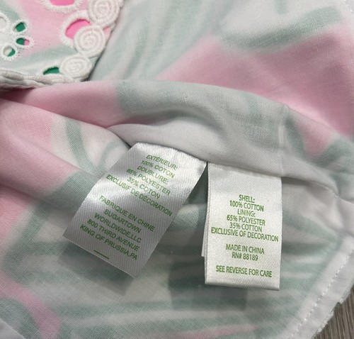 Top recortado Ayana rosa/verde con superposición de ojales Lily Pulitzer para niñas talla 16 - Imagen 5 de 5