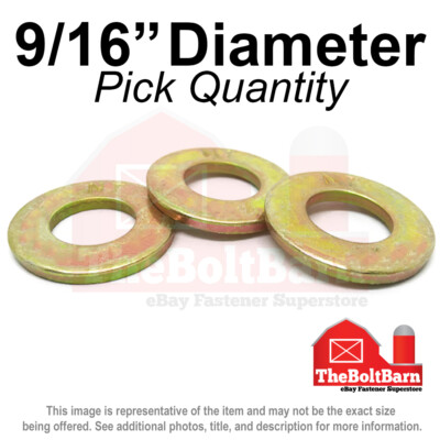 #ad 9 16quot; SAE Flat Washers Grade 8 Steel Zinc Yellow Pick Quantity $452.50