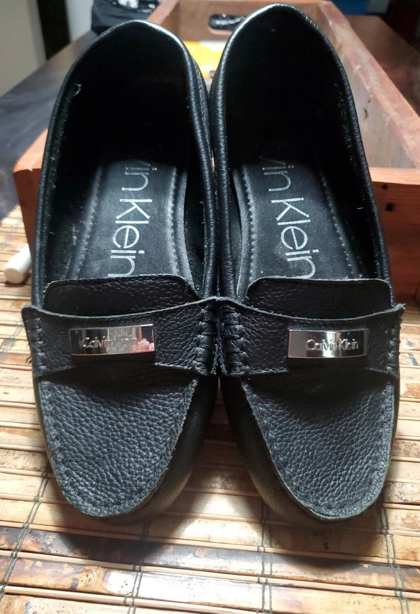 Calvin klein lunasi clearance pebbled leather loafer