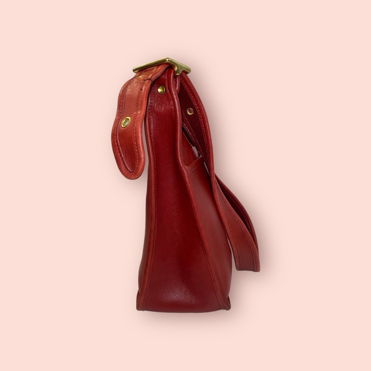 バッグ Coach Signature Legacy Flap Bag Red COACH Vintage Legacy Zip Luxury Designer Red Leather Purse