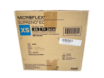 (500/Cs) ANSELL Microflex Supreno EC Nitrile Exam Gloves - XSmall - Violet Blue