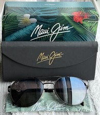Maui Jim Waterfront MJ 830 02C Grey Metal Frame  Dual Blue to Silver Sunglasses