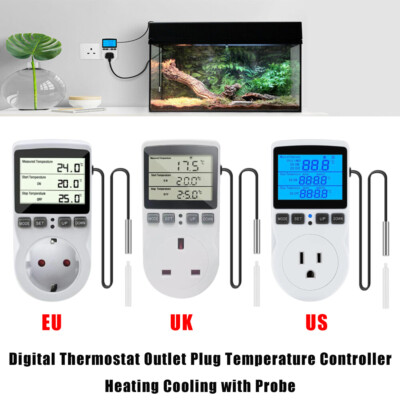 230V Temperaturregler Steckdose mit Fühler Digital Thermostat Temperaturschalter