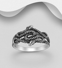 Sterling silver .925 oxidized snake ring