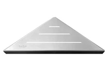 SereneDrains Stainless Steel Drill in Brushed Nickel Corner Shower Shelf Wall