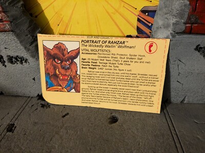 TMNT TEENAGE MUTANT NINJA TURTLES VINTAGE RAHZAR PROFILE CARD EXCELLENT 