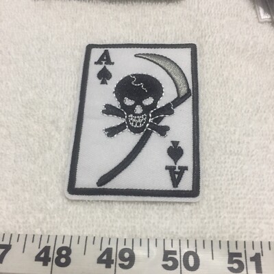 The Ace Of Spades Death Card Grim Reaper  Iron On Patch New