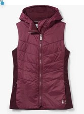 Smartwool Smartloft Hoodie Vest Women's Vest, Black Cherry, Large