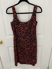 Ann Taylor Silk Red/Black Lined Sheath Dress - Sz 4