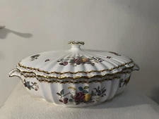 Vtg Spode Fine Bone China Harvest Rose Covered Vegetable Tureen Bowl w/ Lid