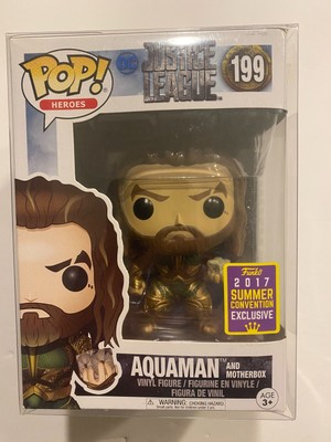 Funko Pop!  # 199 Aquaman  Funko 2017 Summer Convention   Protective Cover NIB