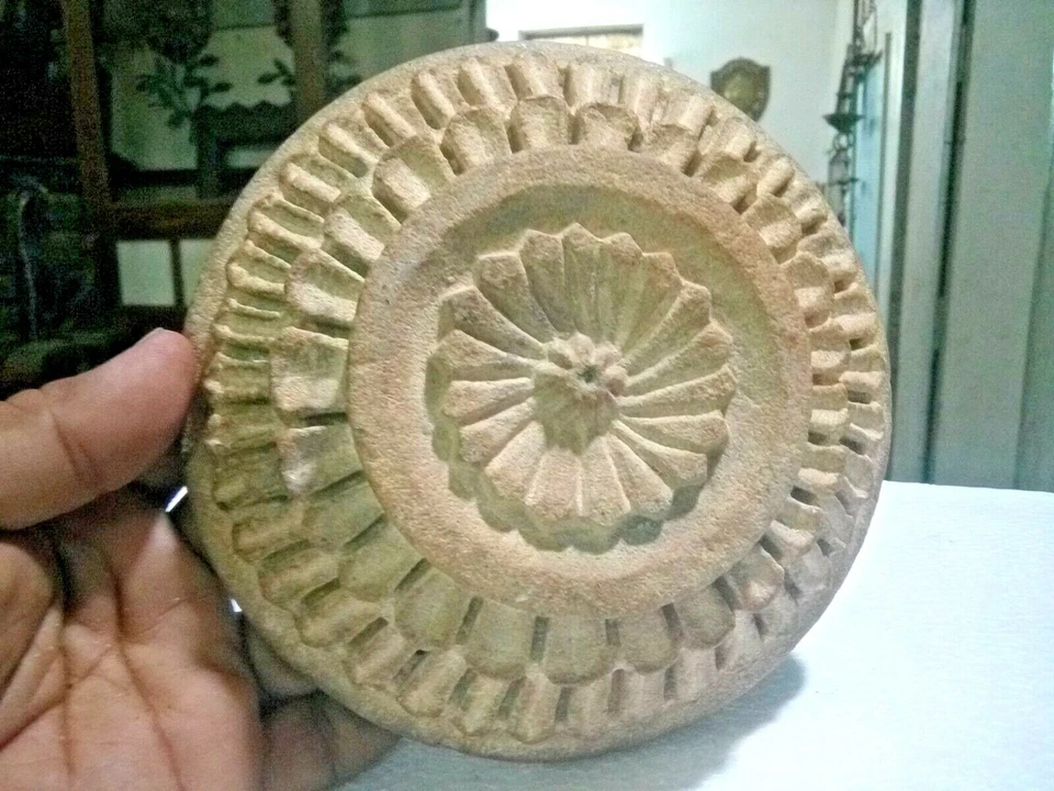 Tigela de pedra esculpida original antiga genuína à mão exclusiva Heritage House - Imagem 3 de 4