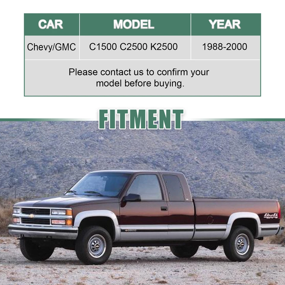 5 件套床横杆套装适用于 1988 - 2000 C1500 C2500 K2500 雪佛兰/吉姆西皮卡 — 第 2/4 张图片