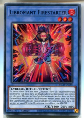 Libromancer Firestarter – Yu-Gi-Oh Einzelkarte BACH-EN088, Super Rare, 1. Edition Aus Battle Of Chaos