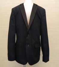 JCrew 298 Mens Ludlow 2 button Tuxedo Jacket 42R Black Italian chino b88947