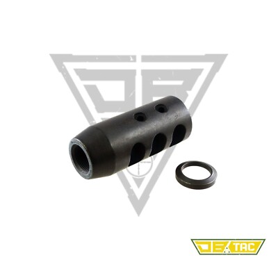 Black Color 1/2x28 TPI Thread All Steel Muzzle Brake For .17 HMR