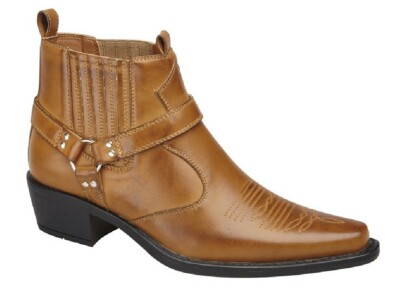 U.S.Brass Eastwood M183 American Cowboy Pointed Retro Boots Tan PU