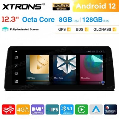 12.3'' Android 13 Retrofit 8Core 8+128G Car Stereo GPS for BMW 3 Series E90 E91 E92 CCC