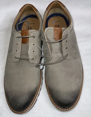 Johnston & Murphy Men s Braydon Plain Toe Gray Oiled Nubuck Shoe Size 8.5M