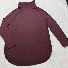 Caslon Women's Small Wool Blend Maroon Turtleneck Sweater Knit Pullover