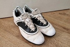 Scarpe da golf Nike Air Tac stringate da uomo in pelle bianca taglia UK 7 usate 