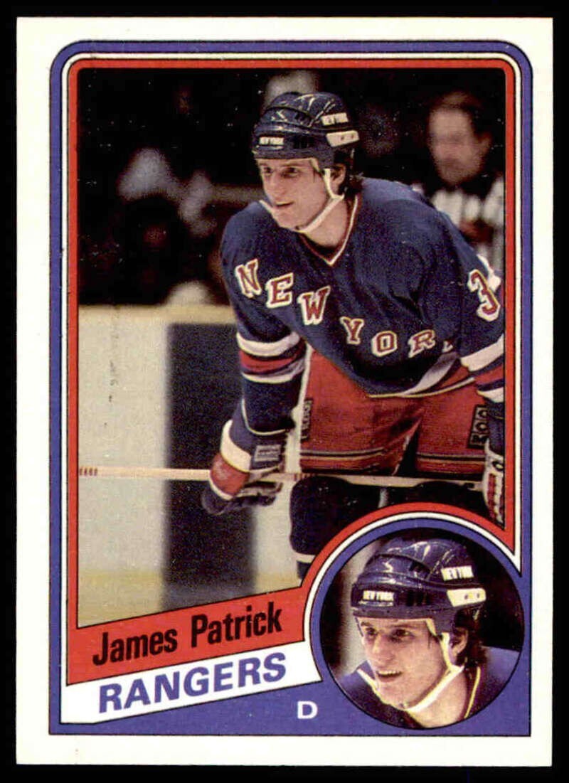 1984-85 TOPPS HOCKEY NHL Trading Card #112 - JAMES PATRICK, New York Rangers