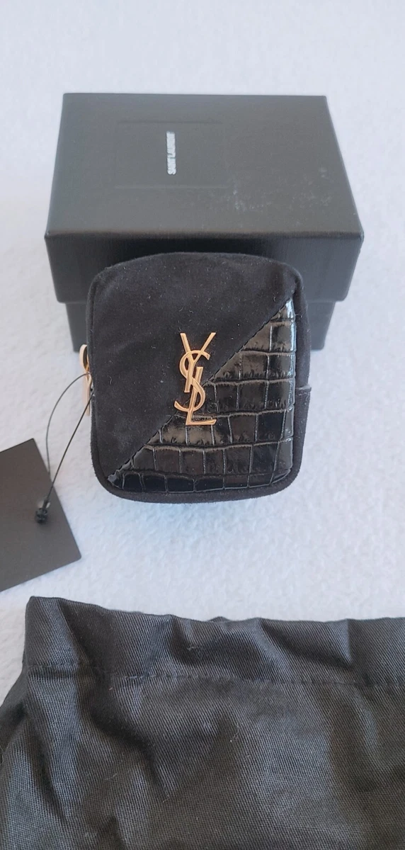 Jamie YSL Leather Square Pouch Key Chain Charm