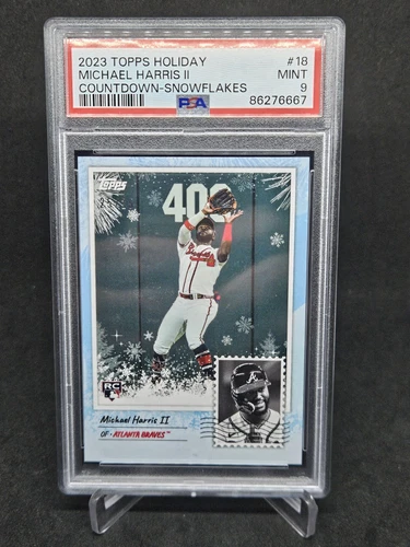 2023 Topps Holiday Countdown Snowflakes #18 Michael Harris Braves #/25 RC PSA 9