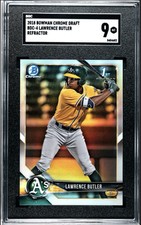 2018 1st Bowman Chrome Draft #BDC-4 Lawrence Butler Refractor RC SGC 9 Mint- A’s