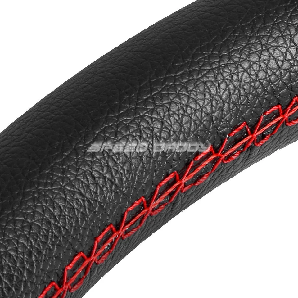 350MM 3" PLATO PROFUNDO 6 PERNOS PLATA VOLANTE CARRERAS COSTURAS ROJAS + BOTÓN BOCINA Foto 3 de 4