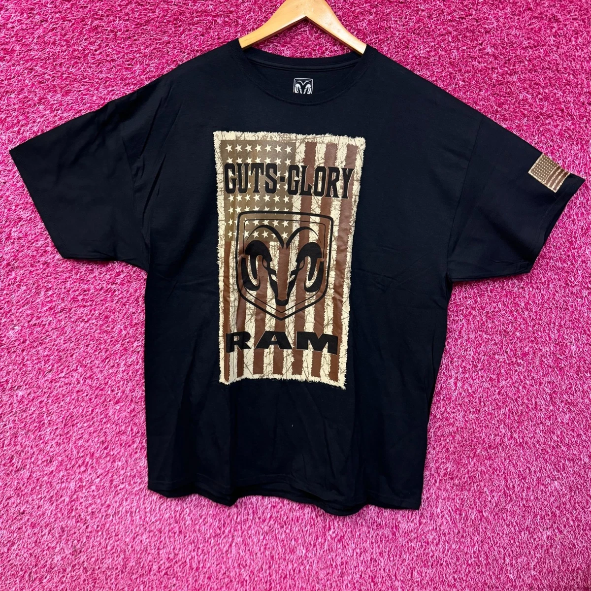T-shirt Ultrabasic Homme - Vintage Ram Ram - Coton Noir - Manches Courtes - Fabriqué En France