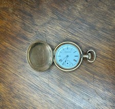 Antique 1899 American Waltham Pocket Watch 1891 Model Seaside Crescent Case