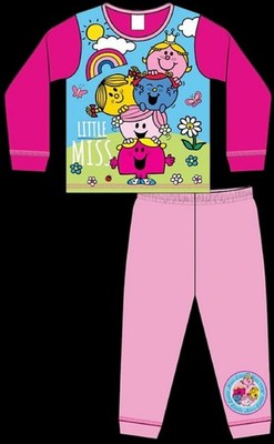 MR MEN & LITTLE MISS Girls Pyjamas/Long-Sleeved Pink PJs Sizes 18 Months-5 Years