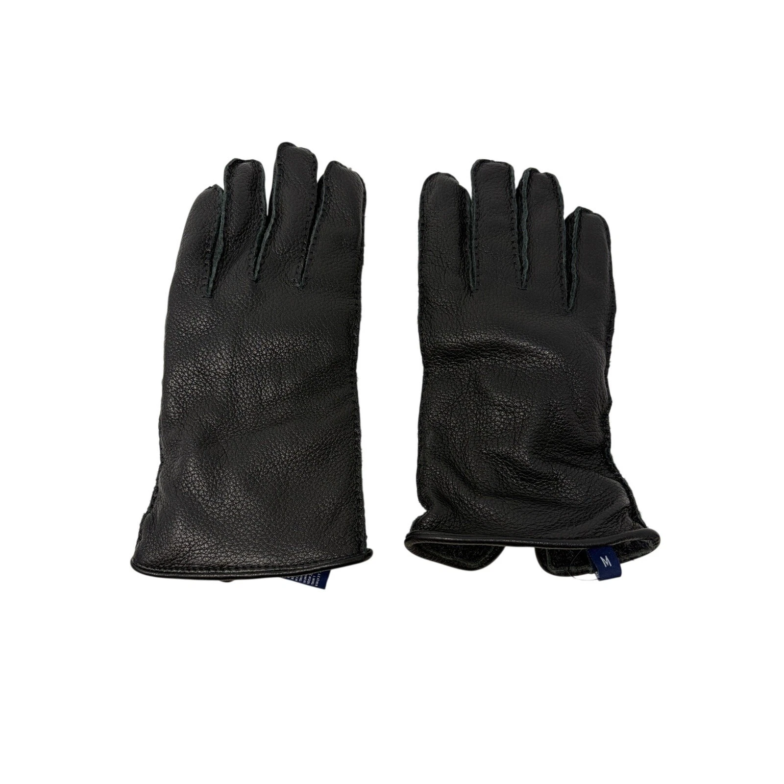 Polo Ralph Lauren Black Leather Gloves Mens Medium 40 Gram Insulation Warm