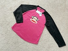 NWT Y2K Paul Frank Pajama Top Womens cozy Sleepwear PJs Black/Pink Size XL