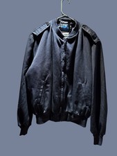 Neptune Garment Co Bomber Jacket Men s 44 Black Insulated Zip Front Officer