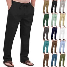 Lange Herren-Freizeithose aus Baumwolle, bequeme Freizeit-Sporthose, Jogginghose