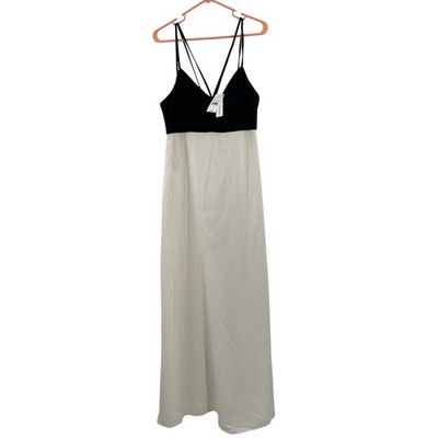 JILL STUART Maxi Dress Size 10 Black White Designer Luxury Gown Wedding Evening