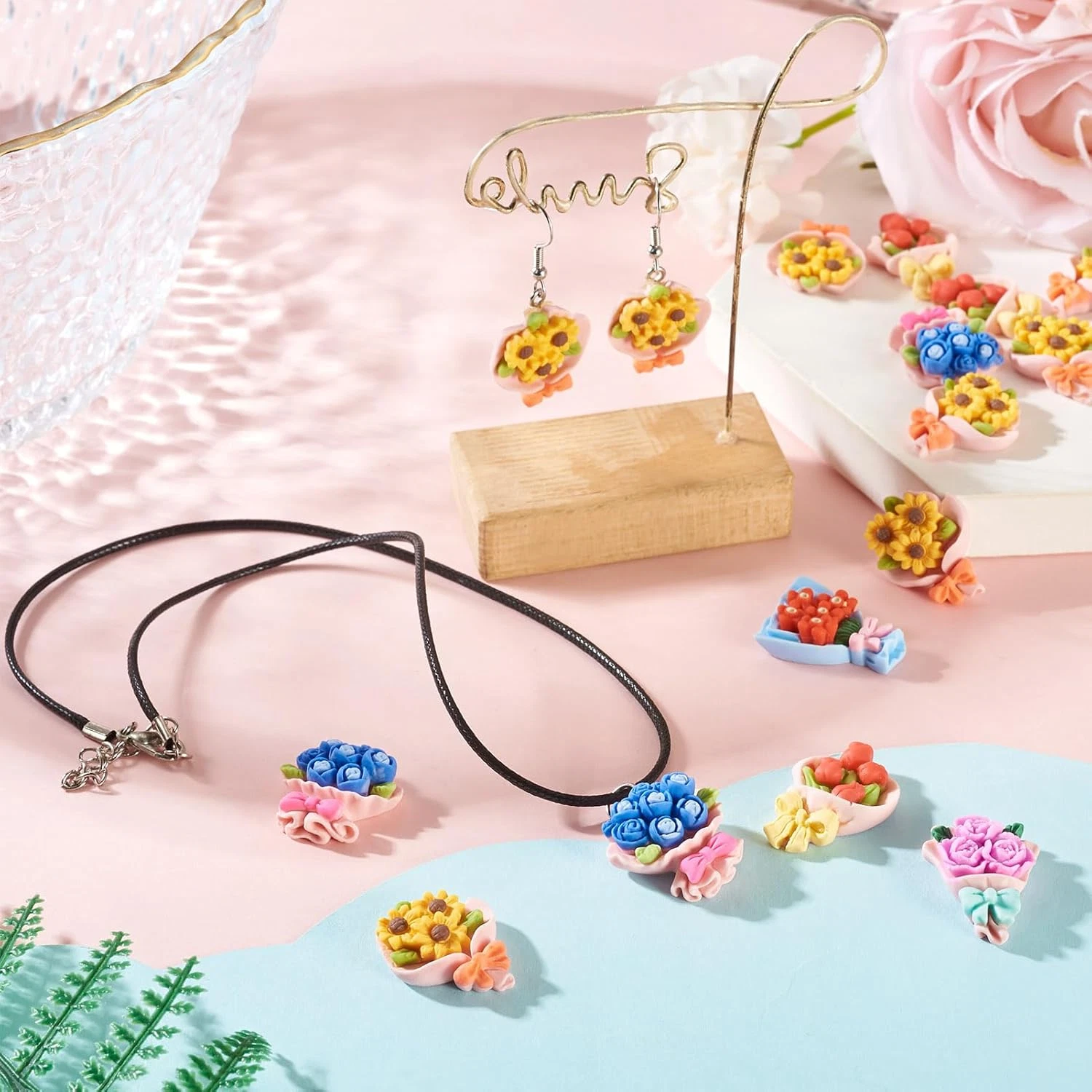 20Pcs Mini Resin Flowers Cabochon Opaque Resin Bouquet Cabochon Spring Floral Ch image 4